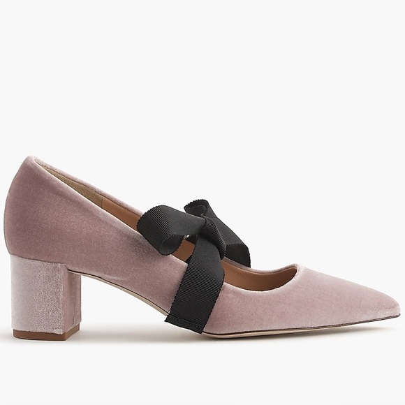 J. Crew Avery Velvet Pump with Bow - Picture 2 of 6